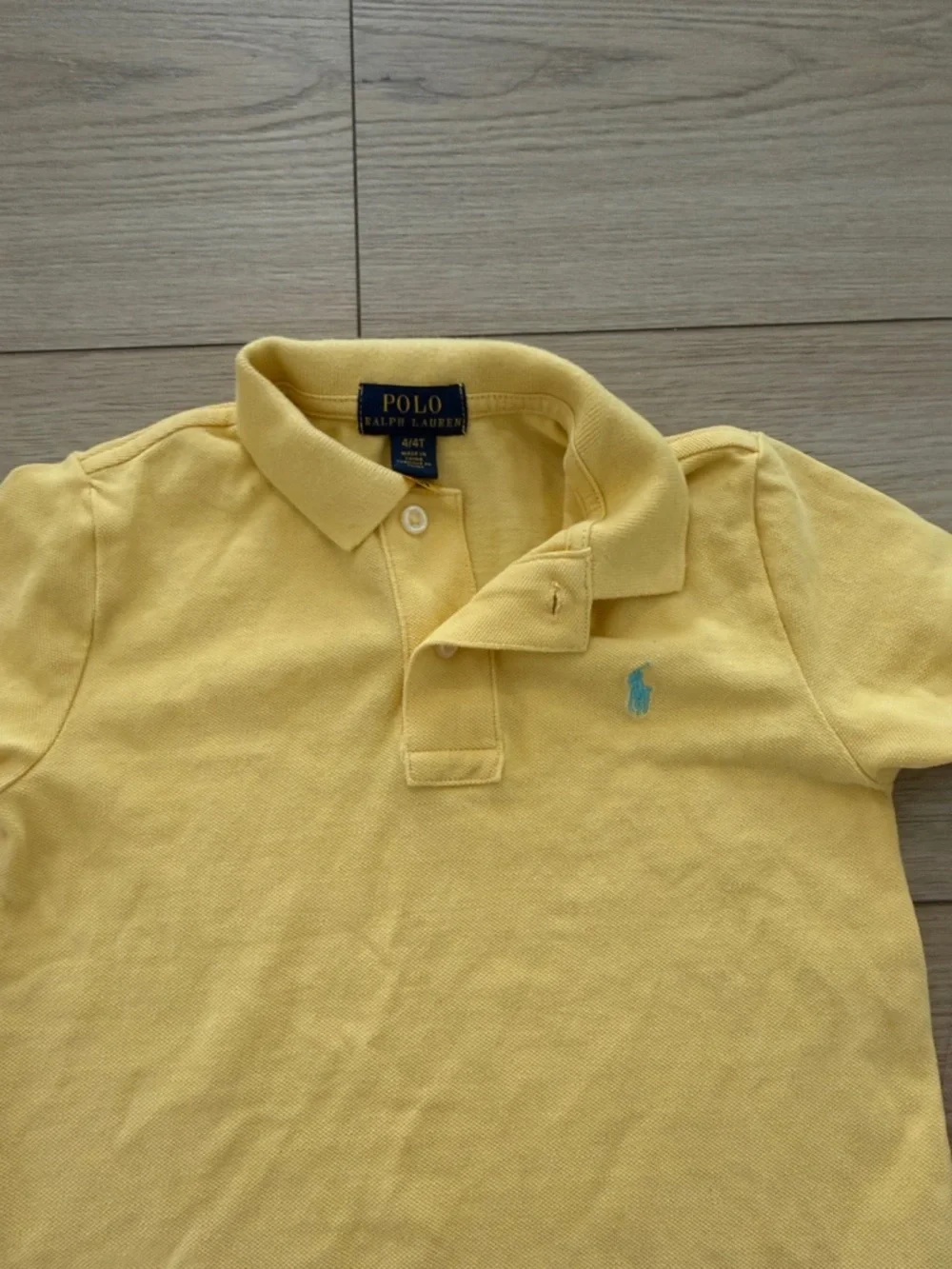 Ralph Lauren Yellow Polo Shirt with Teal Pony - Kids